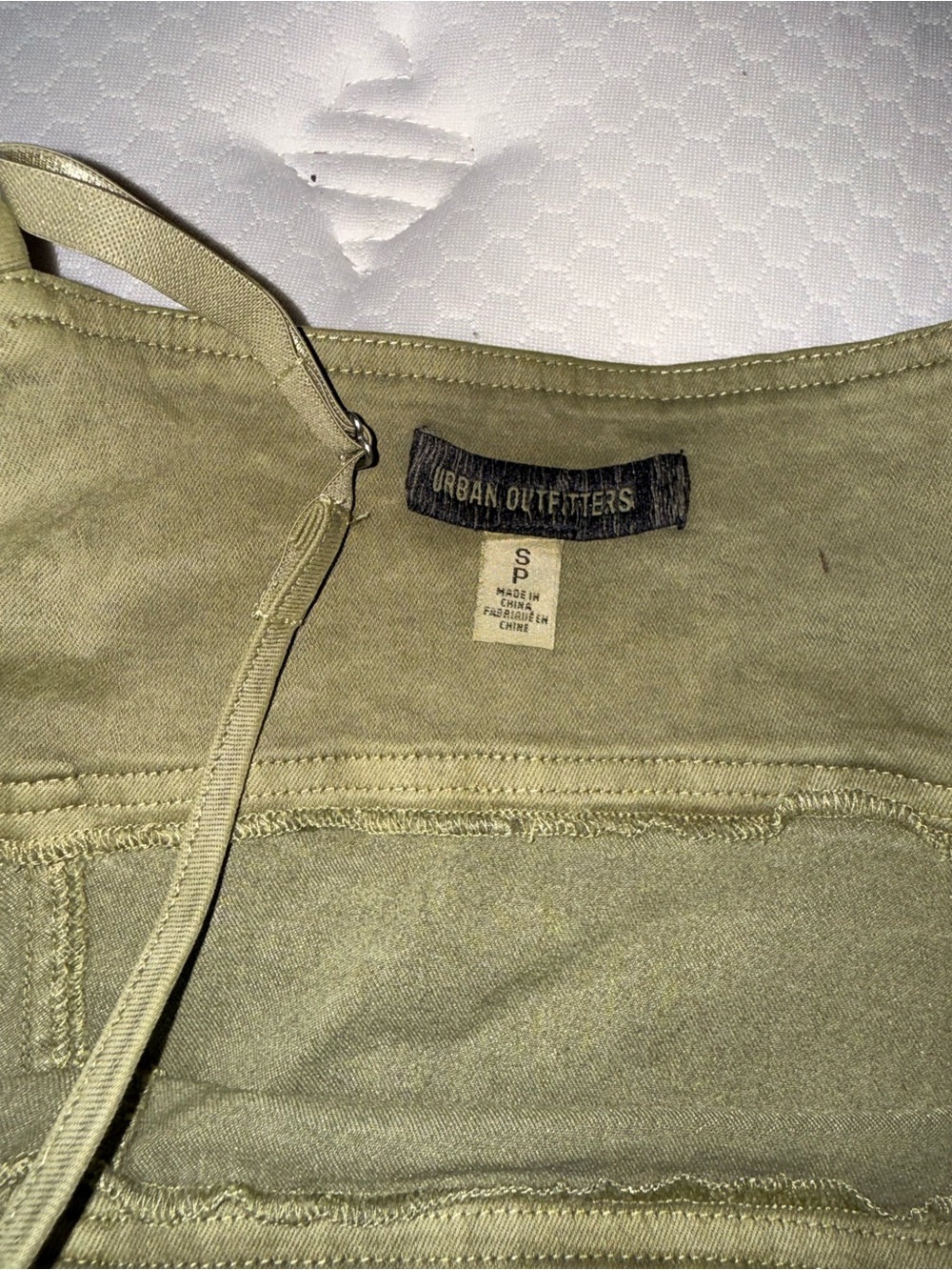 47. Urban Outfitters Olive Green Spaghetti Strap Mini Dress - Picture 4 of 7